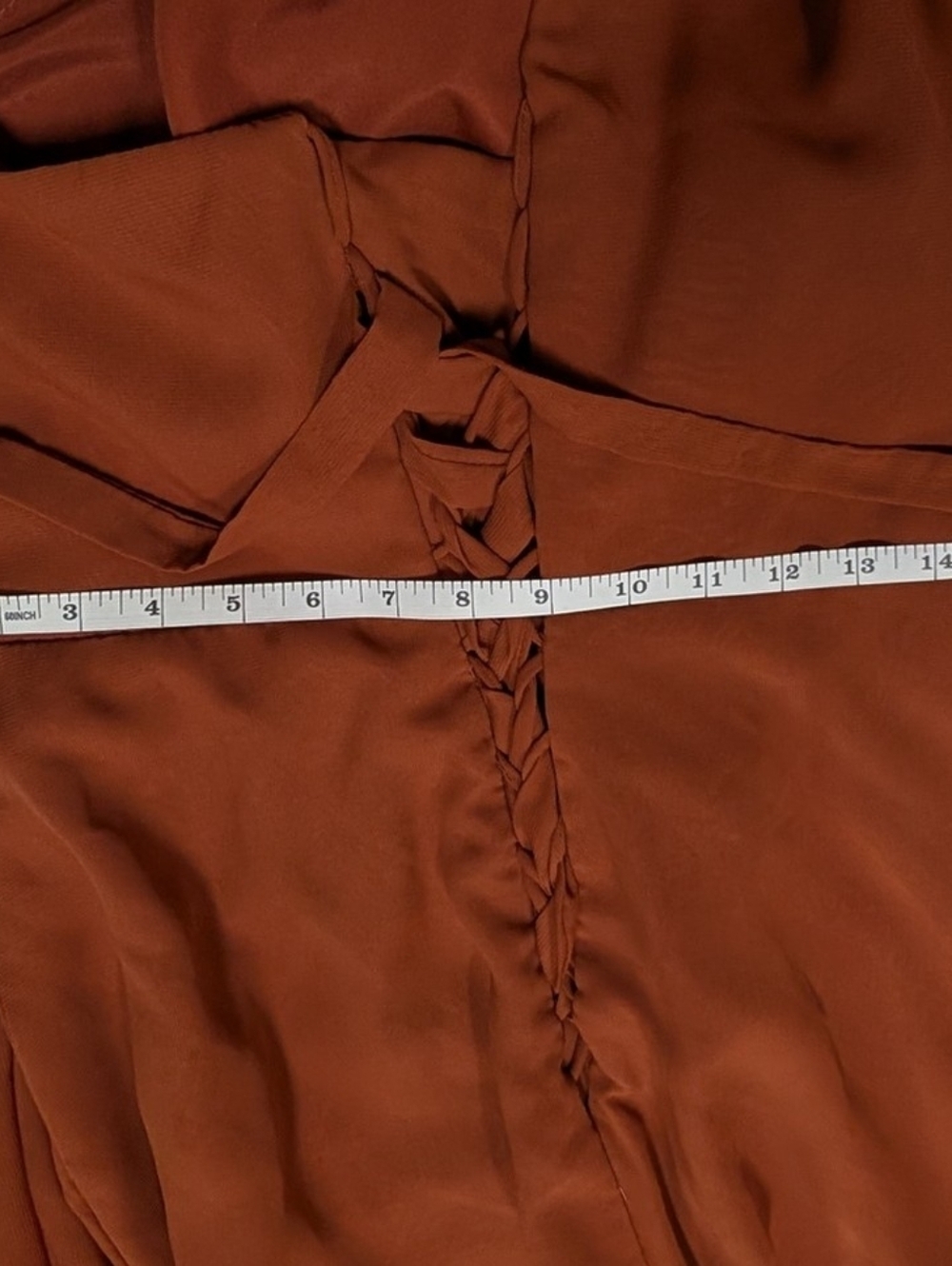 One-Shoulder Rust Colored Dress - Picture 6 of 12